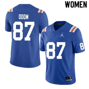 Women's Florida Gators #87 Jonathan Odom NCAA Nike Blue Throwback Authentic Stitched College Football Jersey IMR4662DT